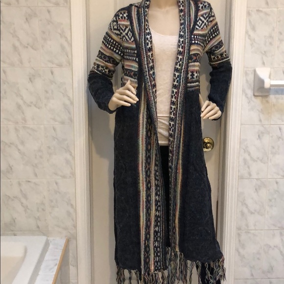 LAST 1! LONG KNIT CARDIGAN SWEATER - Picture 4 of 8